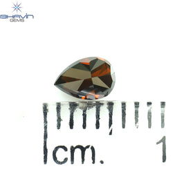 0.29 CT Pear Shape Natural Diamond Enhanced Cognac Color SI1 Clarity (4.76 MM)