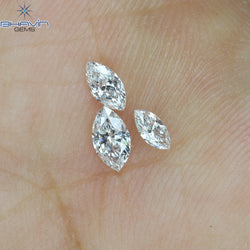 0.26 CT/3 PCS Marquise Shape Natural Diamond White Color SI Clarity (4.97 MM)