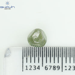 0.91 CT, Rough Shape, Natural Diamond, Greenish Blue Color, VS2 Clarity (5.03 MM)