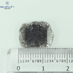 3.00 CT Slice Shape Natural Diamond Salt And Pepper Color I3 Clarity (13.65 MM)