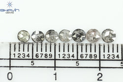 0.55 CT/7 Pcs Round Rose Cut Shape Natural Loose Diamond Salt And Pepper Color I3 Clarity (3.26 MM)