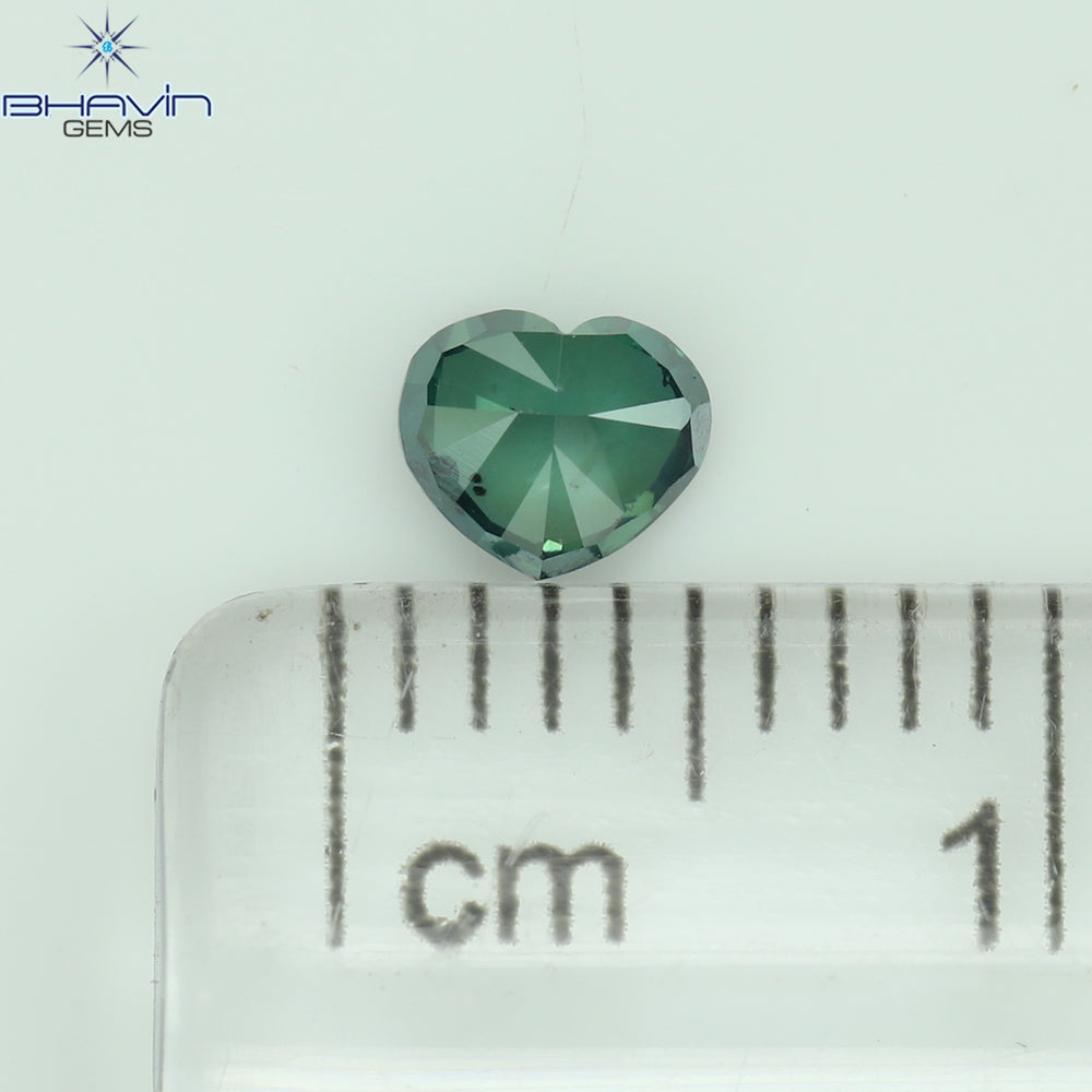 0.30 CT Heart Shape Natural Diamond Blue Color SI2 Clarity (4.34 MM)