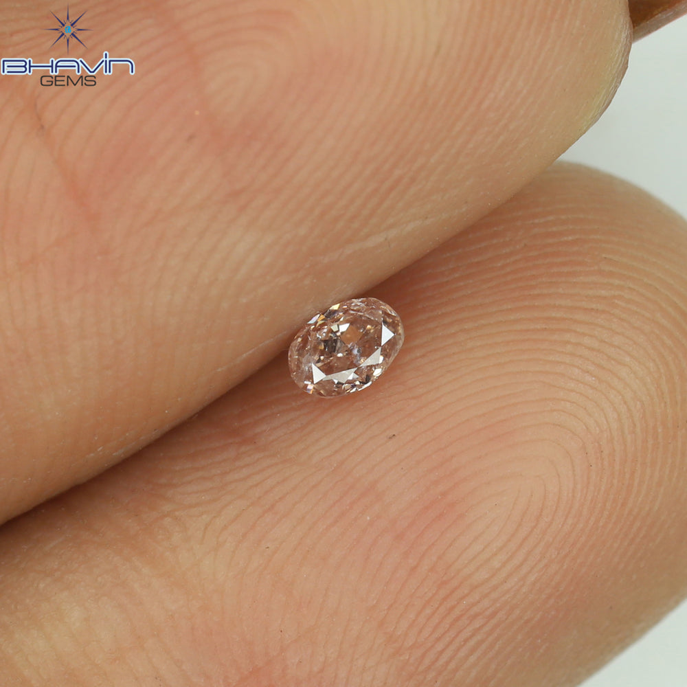 0.09 CT Oval Shape Natural Diamond Pink Color I1 Clarity (3.13 MM)