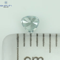 0.11 CT Heart Shape Natural Diamond Greenish Blue Color SI1 Clarity (2.70 MM)