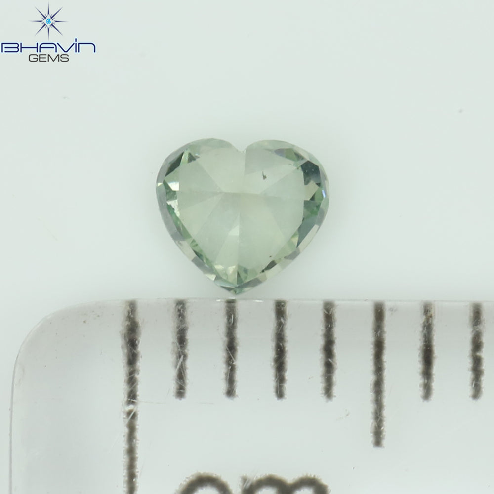 0.16 CT Heart Shape Natural Diamond Green Color SI1 Clarity (3.57 MM)