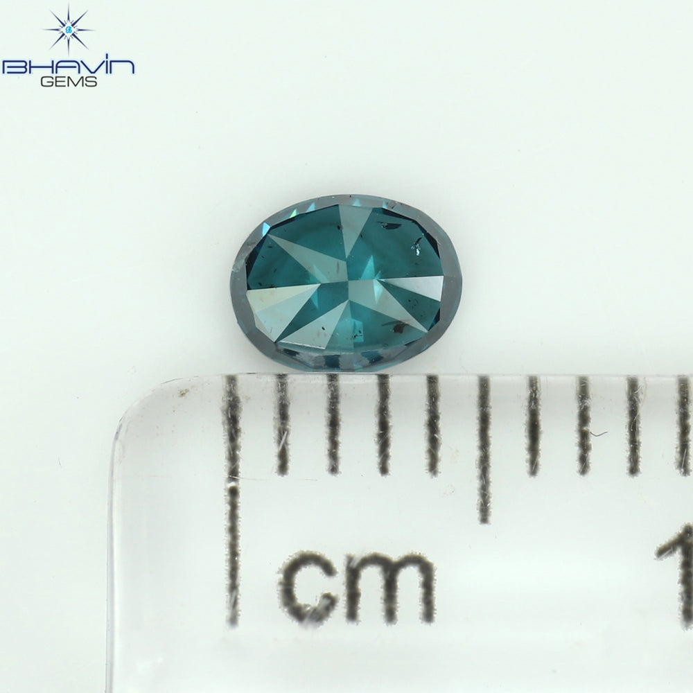0.28 CT Oval Shape Natural Diamond Blue Color SI1 Clarity (4.63 MM)