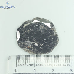 8.69 CT Slice Shape Natural Diamond Salt And Pepper Color I3 Clarity (24.00 MM)