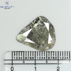 3.23 CT Pear Slice Shape Natural Diamond Salt And Pepper Color I3 Clarity (16.28 MM)