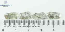 2.43 CT/4 Pcs Slice Shape Natural Diamond Salt And Pepper Color I3 Clarity (11.80 MM)