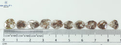 5.21 CT/10 Pcs Slice Shape Natural Loose Diamond Brown Color I3 Clarity (9.76 MM)