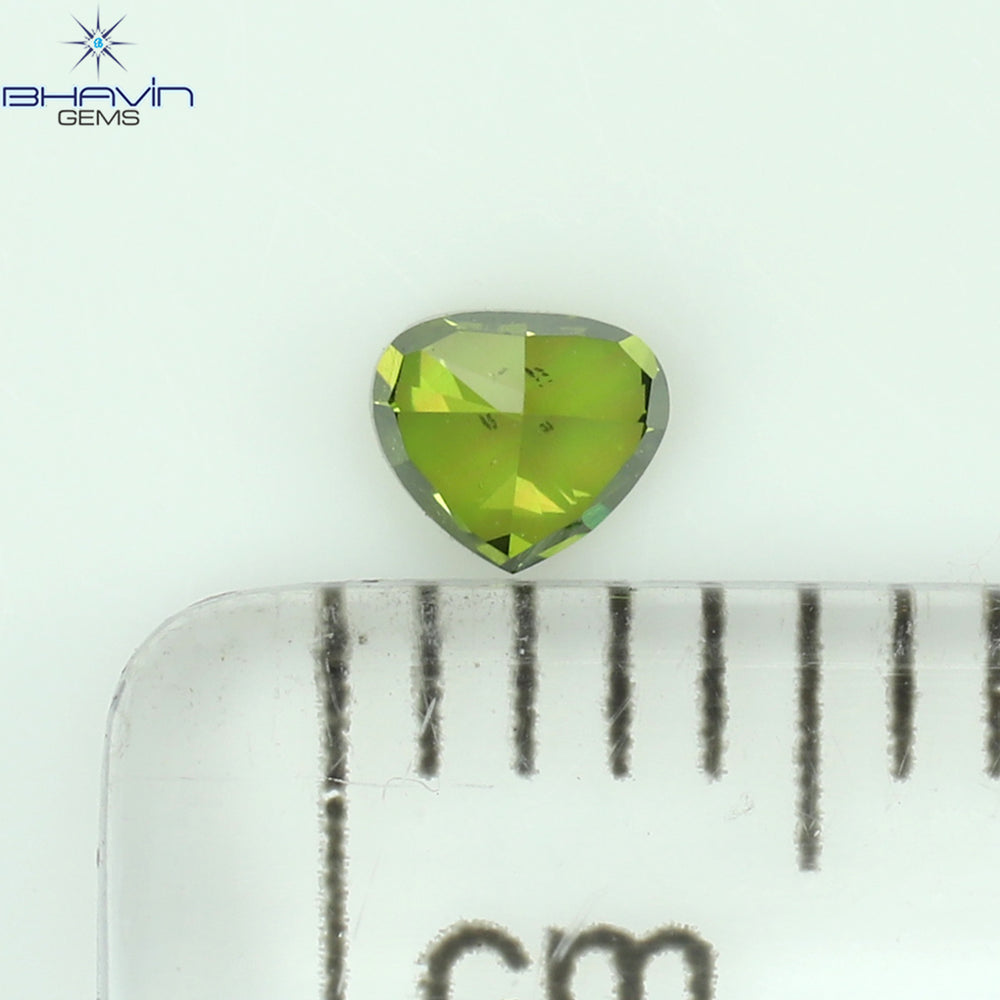 0.30 CT Heart Shape Natural Diamond Green Color SI1 Clarity (3.15 MM)