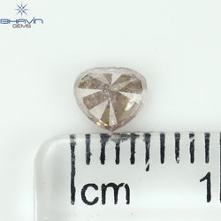 0.53 CT Heart Shape Natural Diamond Pink Color I3 Clarity (4.95 MM)