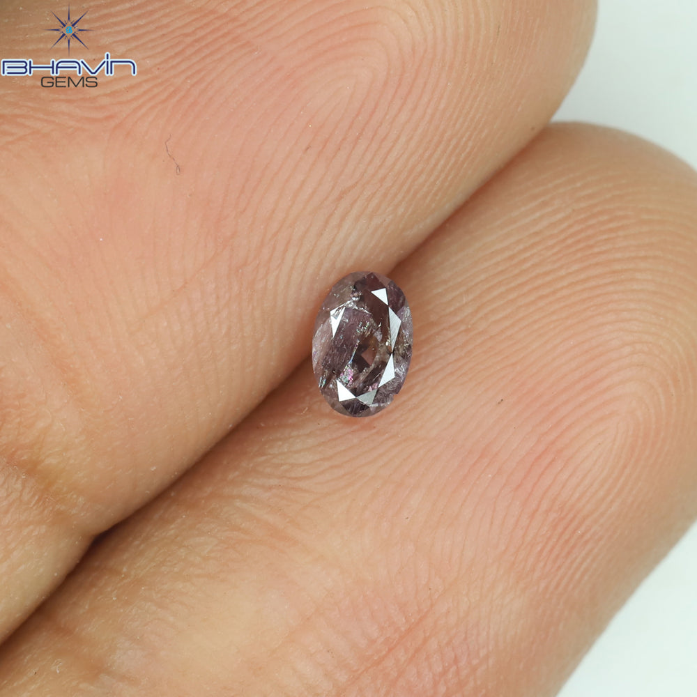 0.18 CT Oval Shape Natural Diamond Pink Color I2 Clarity (4.26 MM)