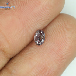 0.18 CT Oval Shape Natural Diamond Pink Color I2 Clarity (4.26 MM)