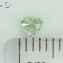 0.14 CT Heart Shape Natural Diamond Greenish Yellow Color SI2 Clarity (3.97 MM)