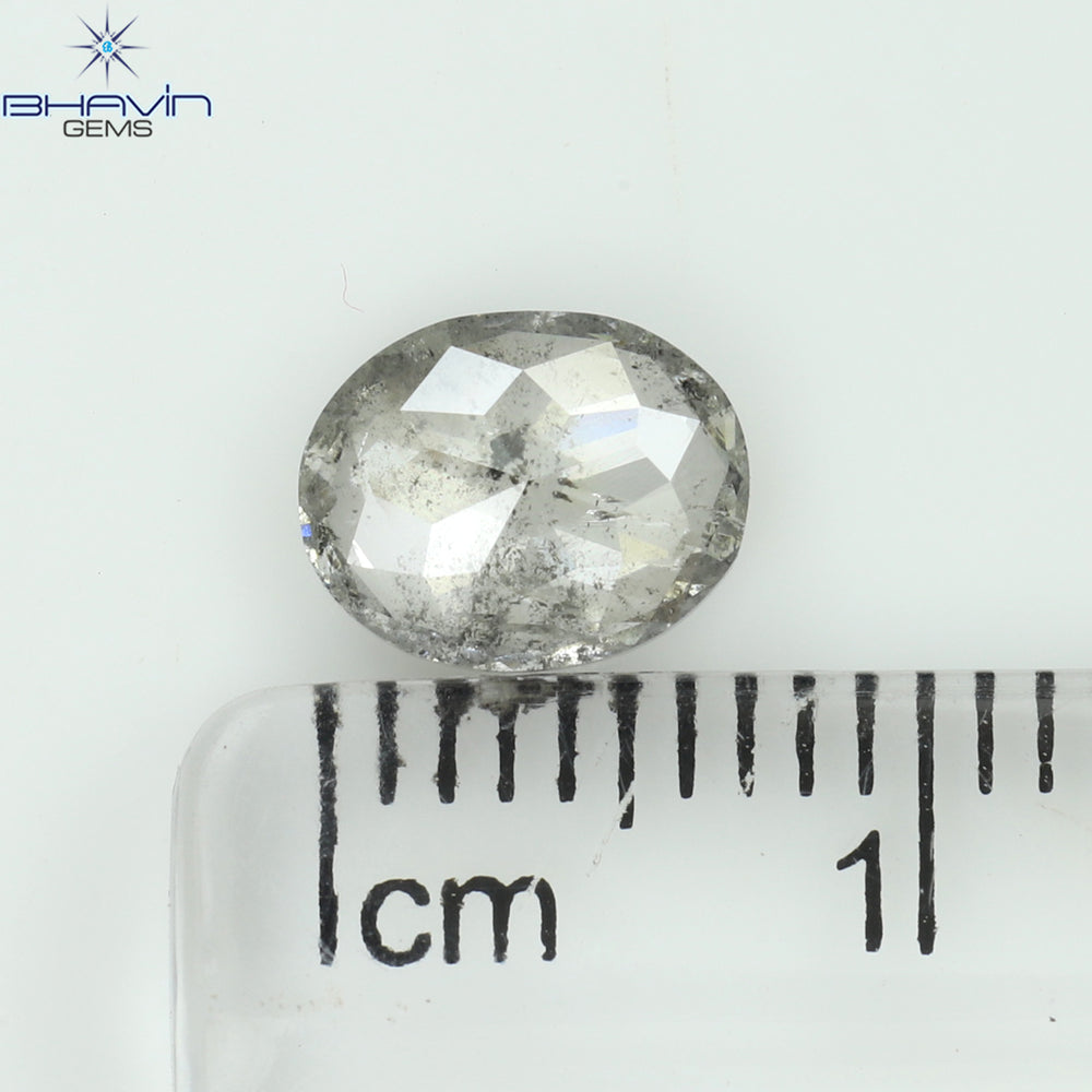 1.22 CT Oval Shape Natural Diamond White (Salt And Pepper) Color I3 Clarity (7.56 MM)