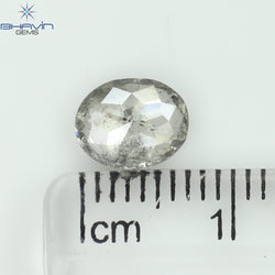 1.22 CT Oval Shape Natural Diamond White (Salt And Pepper) Color I3 Clarity (7.56 MM)