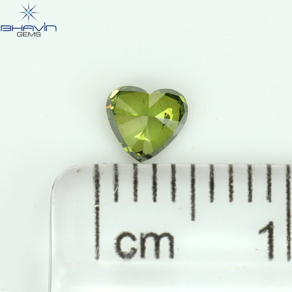 0.32 CT Heart Shape Natural Diamond Green Color SI2 Clarity (4.00 MM)