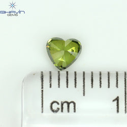 0.32 CT Heart Shape Natural Diamond Green Color SI2 Clarity (4.00 MM)