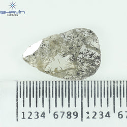 1.07 CT Slice Shape Natural Diamond Salt And Pepper Color I3 Clarity (12.15 MM)