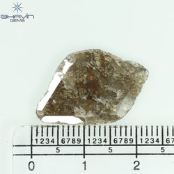 5.26 CT Slice Shape Natural Loose Diamond Brown Color I3 Clarity (23.05 MM)