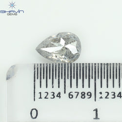 1.03 CT Pear Shape Natural Diamond Salt And pepper Color I3 Clarity (7.61 MM)