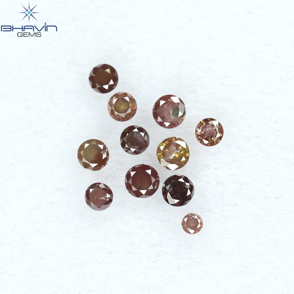 0.18 CT/11 Pcs Round Shape Natural Loose Diamond Pink Color I3 Clarity (1.75 MM)