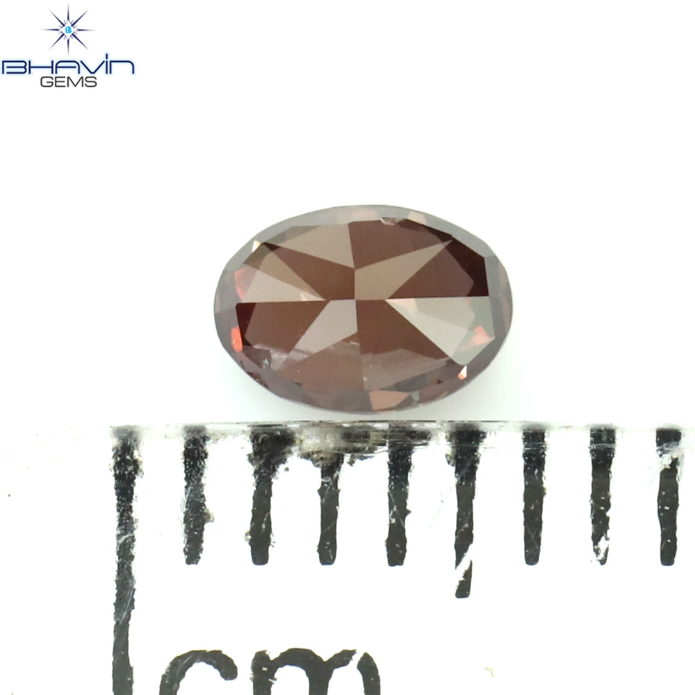 0.22 CT Oval Shape Natural Diamond Enhanced Pink Color VS1 Clarity (4.45 MM)