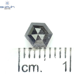 0.69 CT Hexagon Shape Natural Loose Diamond Salt And Pepper Color I3 Clarity (5.64 MM)