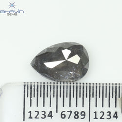 1.85 CT Pear Shape Natural Diamond Salt And Pepper Color I3 Clarity (9.12MM)