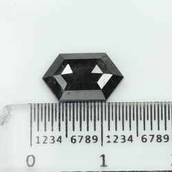 2.37 CT Hexagon Shape Natural Loose Diamond Natural Black(Salt And Pepper) Color I3 Clarity (11.66 MM)