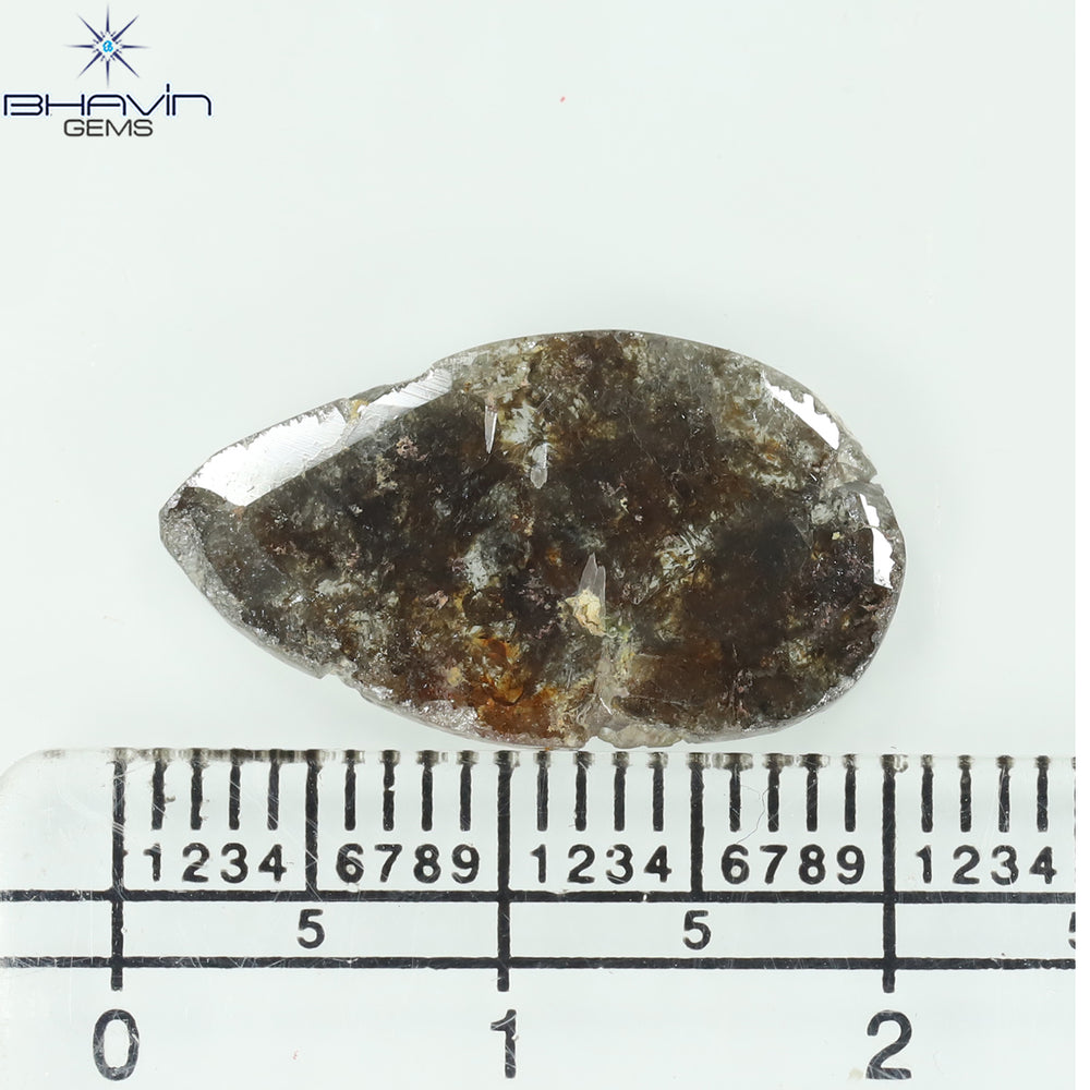 4.01 CT Slice Shape Natural Diamond Brown Color I3 Clarity (19.41 MM)