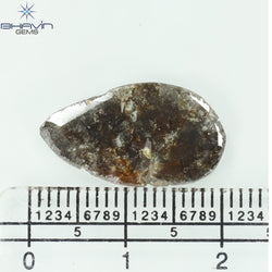 4.01 CT Slice Shape Natural Diamond Brown Color I3 Clarity (19.41 MM)