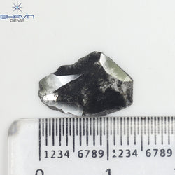 1.64 CT Slice Shape Natural Diamond Salt And Pepper Color I3 Clarity (13.10 MM)