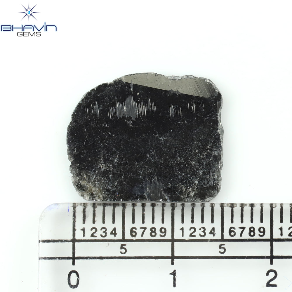 3.18 CT Slice Shape Natural Diamond Black Color I3 Clarity (15.95 MM)