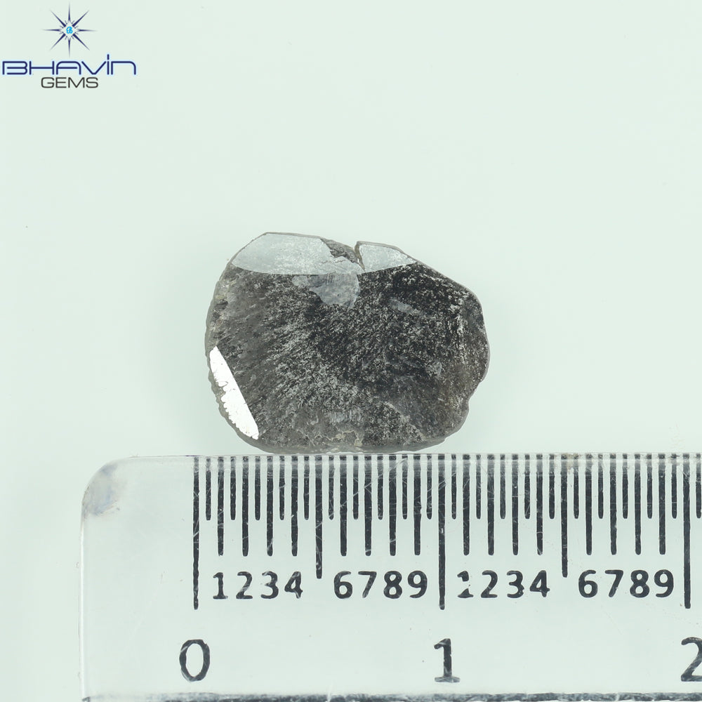 1.28 CT Slice Shape Natural Diamond Salt And Pepper Color I3 Clarity (11.76 MM)