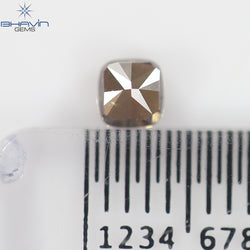 0.24 CT, Cushion Diamond, Brown-Pink Color, Clarity  SI1(3.41 MM)
