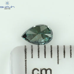 0.24 CT Pear Shape Natural Diamond Green Color I1 Clarity (4.92 MM)