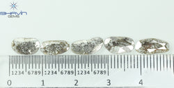 1.75 CT/5 Pcs Slice Shape Natural Diamond Salt And Pepper Color I3 Clarity (10.45 MM)