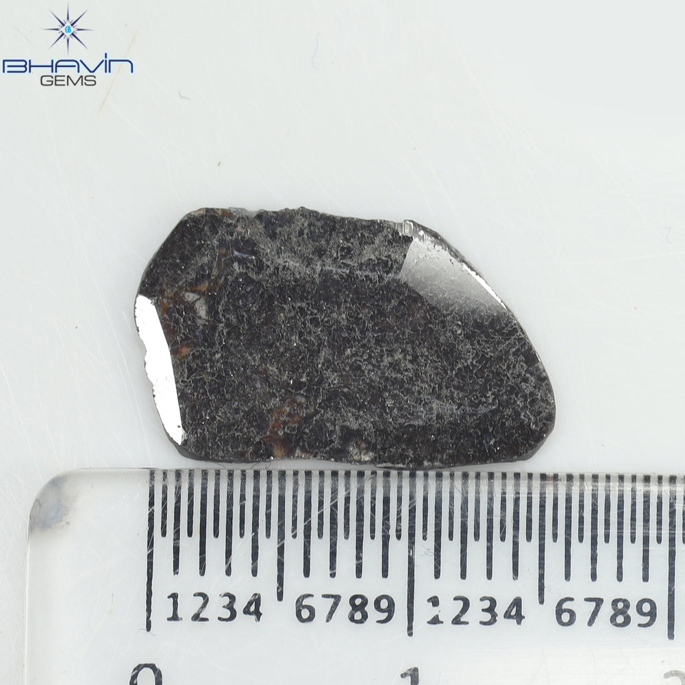 2.22 CT Slice Shape Natural Diamond Salt And Pepper Color I3 Clarity (17.00 MM)