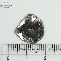 3.38 CT Slice Shape Natural Diamond Salt And Pepper Color I3 Clarity (15.37 MM)