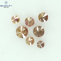 0.09 CT/7 Pcs Round Shape Natural Loose Diamond Pink Color I3 Clarity (1.75 MM)