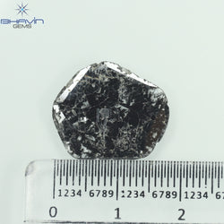 3.79 CT Slice Shape Natural Diamond Salt And Pepper Color I3 Clarity (17.00 MM)