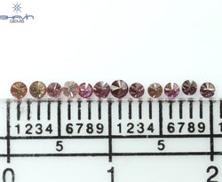 0.22 CT/12 Pcs Round Shape Natural Loose Diamond Pink Color VS-SI Clarity (1.75 MM)