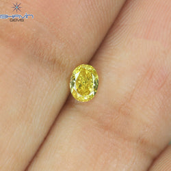 0.20 CT Oval Shape Natural Diamond Yellow Color VS1 Clarity (4.15 MM)