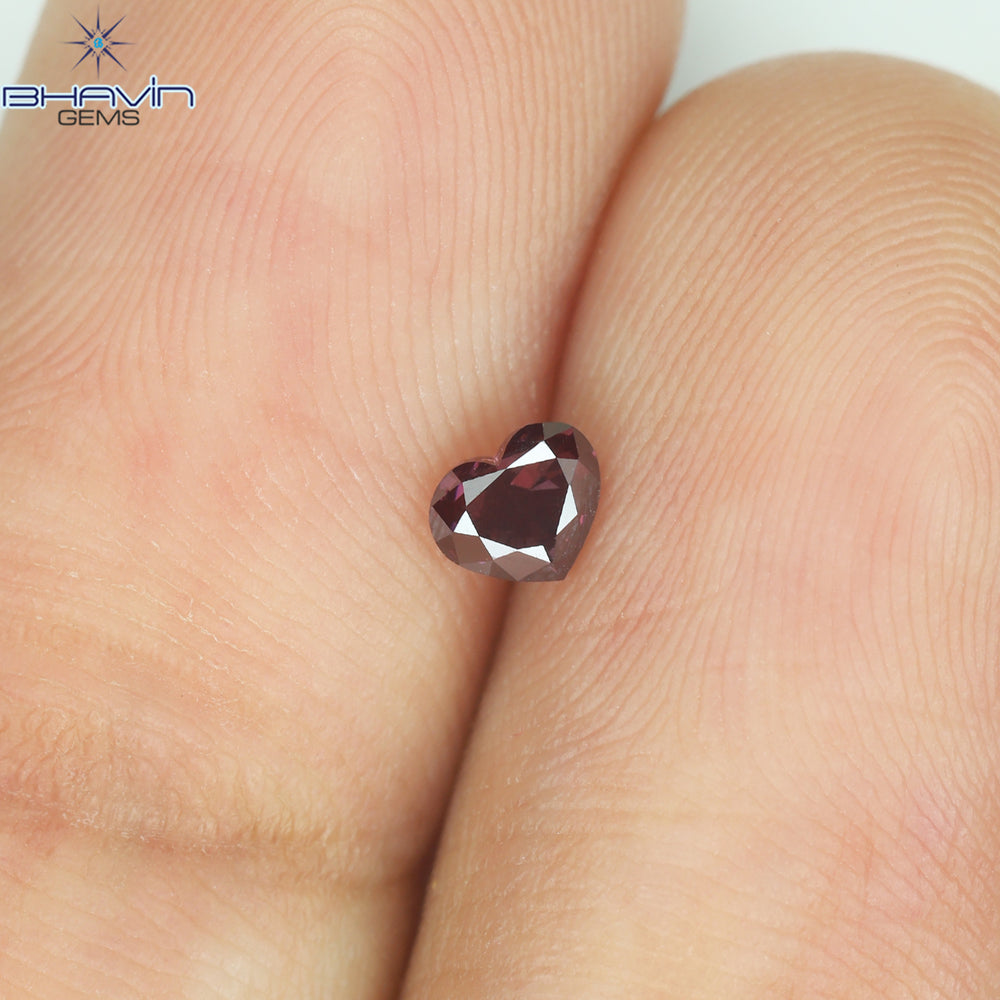 0.20 CT Heart Shape Enhanced Pink Color Natural Loose Diamond VS Clarity (3.18 MM)