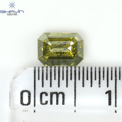 0.69 CT エメラルド シェイプ ナチュラル ダイヤモンド 強化グリーン カラー I1 クラリティ (5.70 MM)
