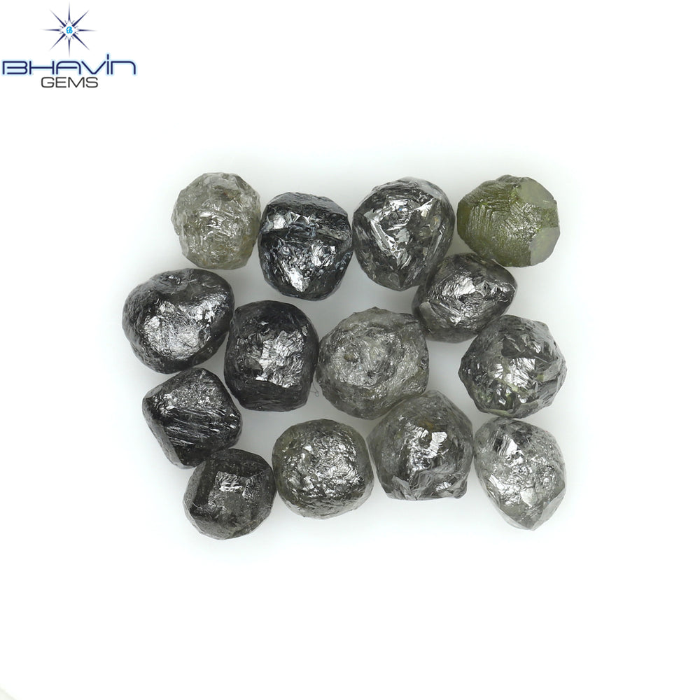 5.16 CT/14 PCS Rough Shape Salt And Pepper Color Natural Diamond I3 Clarity (4.09 MM)