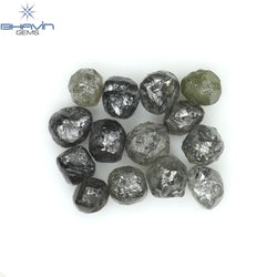 5.16 CT/14 PCS Rough Shape Salt And Pepper Color Natural Diamond I3 Clarity (4.09 MM)