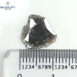 0.69 CT Slice Shape Natural Diamond Salt And Papper Color I3 Clarity (10.73 MM)